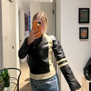 SOLD Wilson’s leather women’s striped jacket